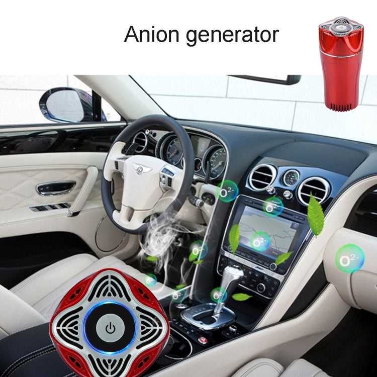 K386 Aromatherapy Ionizer Oxygen Air Purifier with Car Charger for Home / Office / Car(Red)
