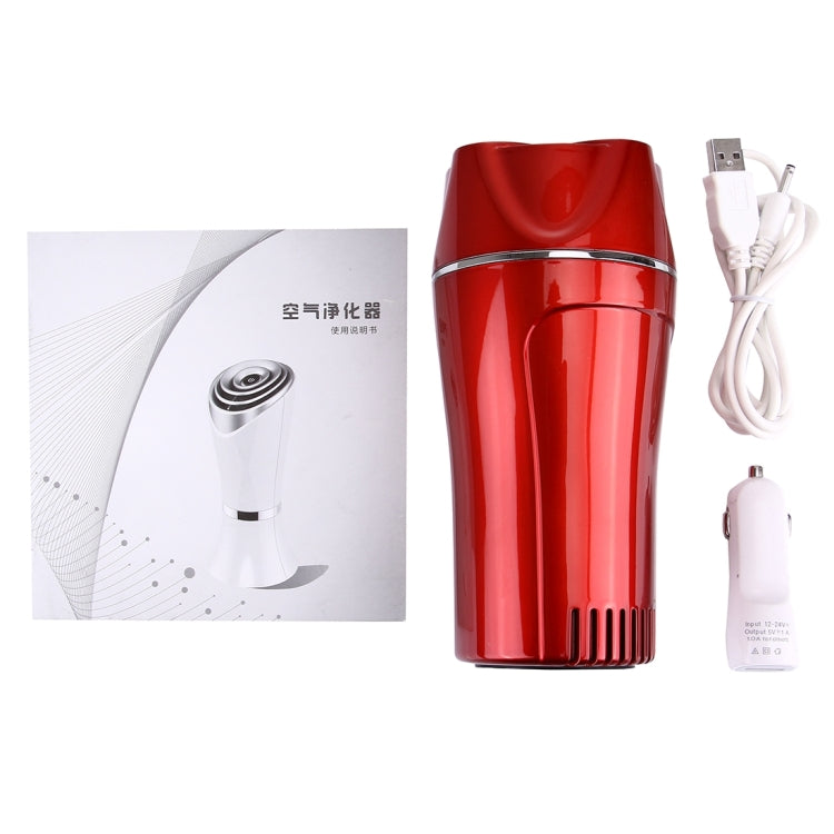K386 Aromatherapy Ionizer Oxygen Air Purifier with Car Charger for Home / Office / Car(Red)
