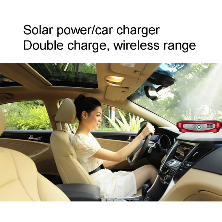 N368 Ozone & Ion Air Purifier with Car Charger & Solar Panel for Home / Office / Car, US / EU Plug(Red)