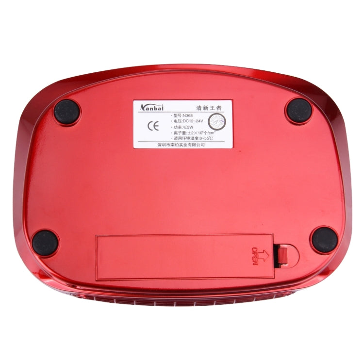 N368 Ozone & Ion Air Purifier with Car Charger & Solar Panel for Home / Office / Car, US / EU Plug(Red)