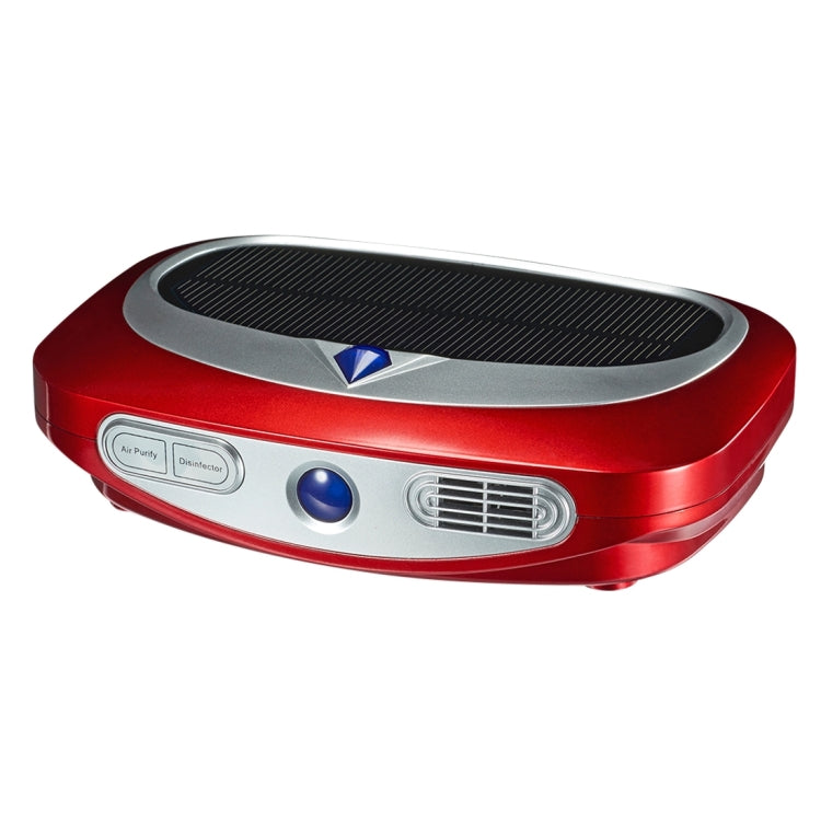 N368 Ozone & Ion Air Purifier with Car Charger & Solar Panel for Home / Office / Car, US / EU Plug(Red)