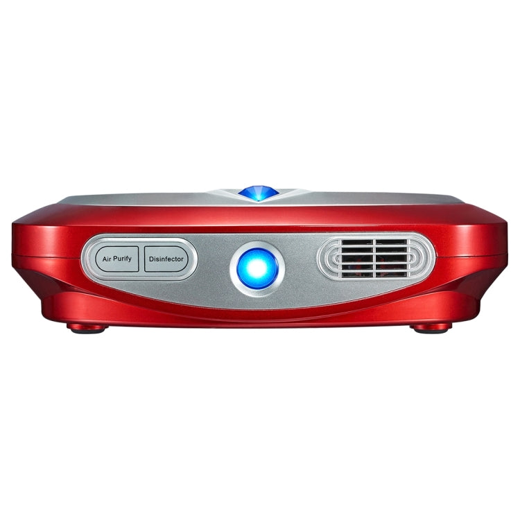 N368 Ozone & Ion Air Purifier with Car Charger & Solar Panel for Home / Office / Car, US / EU Plug(Red)