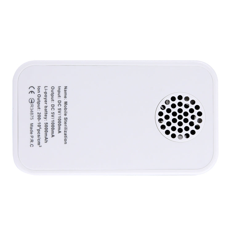 K512 Mini Portable Ozone & Ion Sterilizer for Closet / Room / Car / Vegetable, with Power Bank(White)