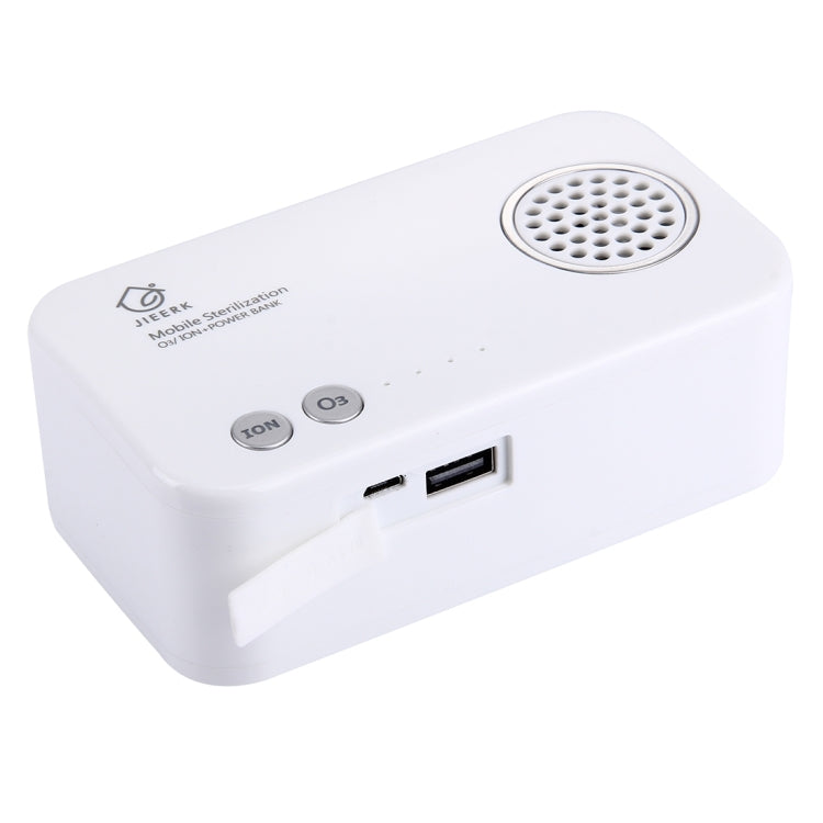 K512 Mini Portable Ozone & Ion Sterilizer for Closet / Room / Car / Vegetable, with Power Bank(White)