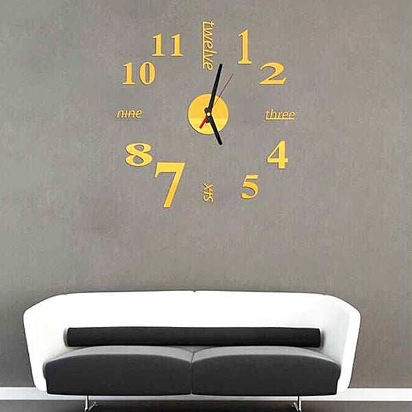 Lovelife WC37130 Acrylic English Digital DIY Stereo Wall Clock Wall Stick Clock