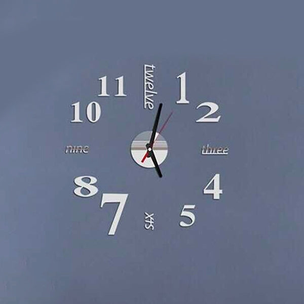 Lovelife WC37130 Acrylic English Digital DIY Stereo Wall Clock Wall Stick Clock
