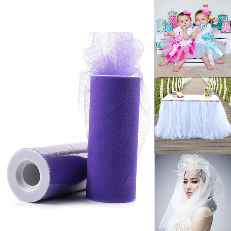 Fashion 20D Polyester Tulle Roll, Wedding Birthday Decoration Decorative Crafts Supplies, Total Length: 22.8m, Width:15cm