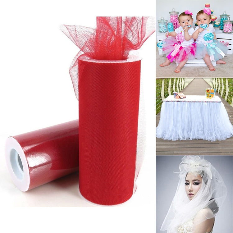 Fashion 20D Polyester Tulle Roll, Wedding Birthday Decoration Decorative Crafts Supplies, Total Length: 22.8m, Width:15cm
