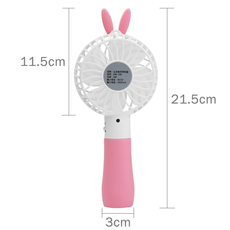 ZW-198 Princess Rabbit Style Mini Rechargeable Hand Held Fan