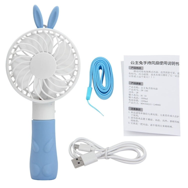 ZW-198 Princess Rabbit Style Mini Rechargeable Hand Held Fan