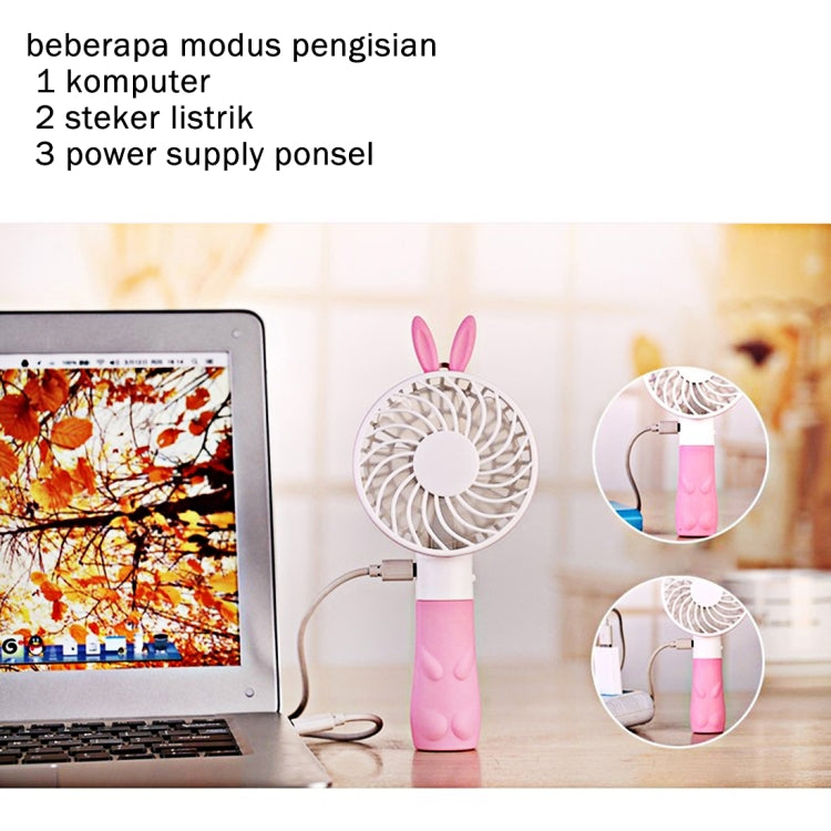 ZW-198 Princess Rabbit Style Mini Rechargeable Hand Held Fan
