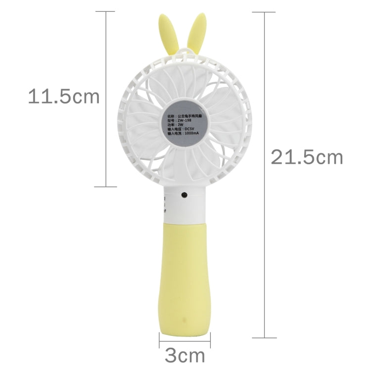 ZW-198 Princess Rabbit Style Mini Rechargeable Hand Held Fan