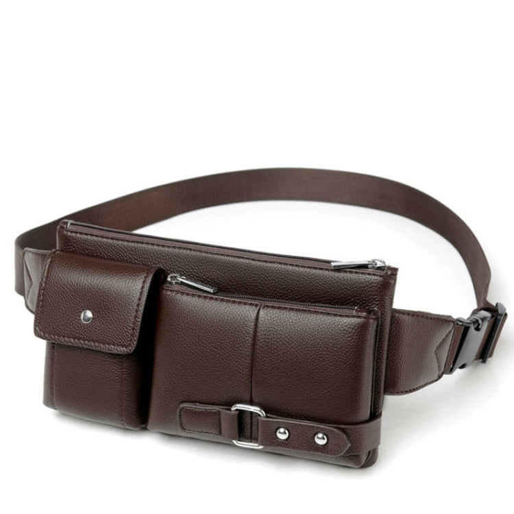 Universal Outdoor Men Shoulder Messenger Bags Retro Men Waist Bag, Size: L (27cm x 15cm x 1cm) (Brown)