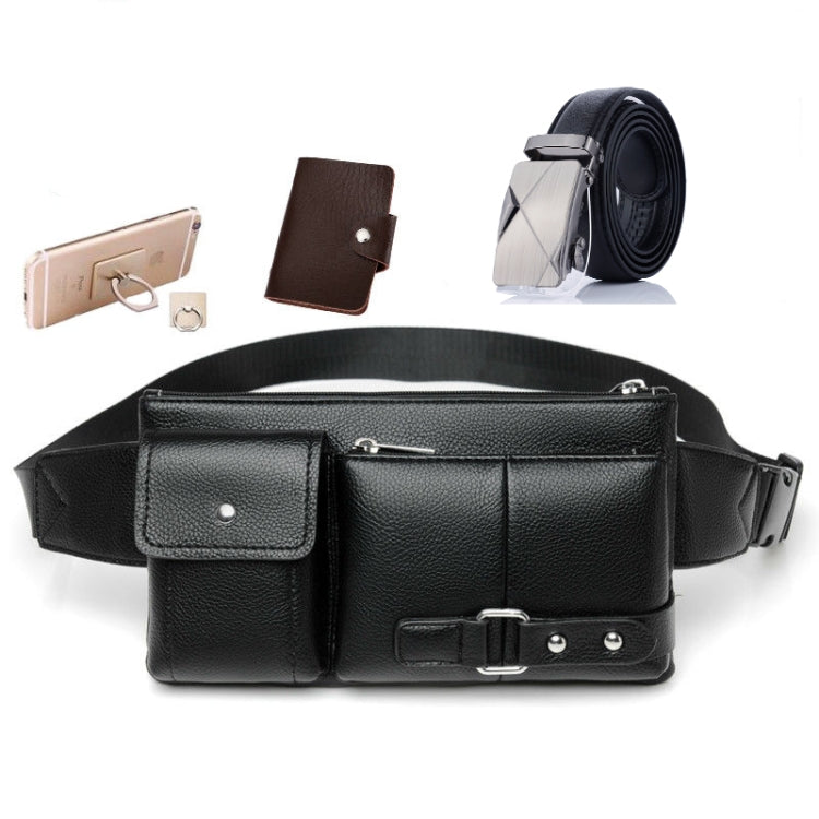 Universal Outdoor Men Shoulder Messenger Bags Retro Men Waist Bag, Size: L (27cm x 15cm x 1cm) (Brown)