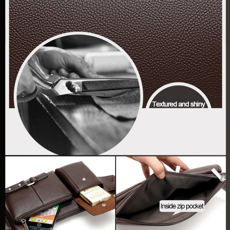 Universal Outdoor Men Shoulder Messenger Bags Retro Men Waist Bag, Size: L (27cm x 15cm x 1cm) (Brown)