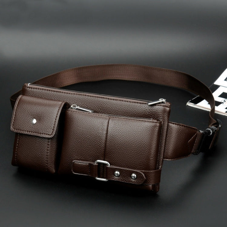 Universal Outdoor Men Shoulder Messenger Bags Retro Men Waist Bag, Size: L (27cm x 15cm x 1cm) (Brown)