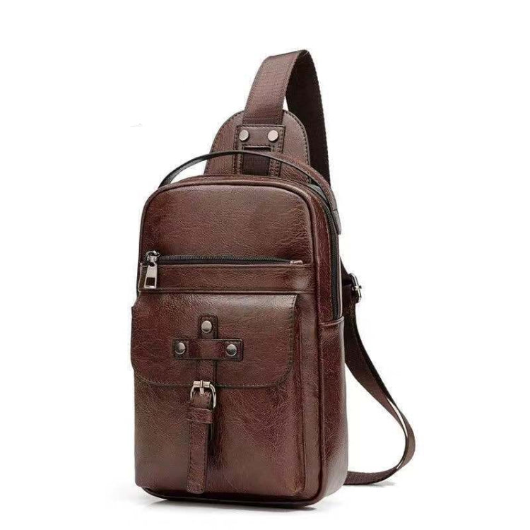 Universal Fashion Casual Outdoor Men Shoulder Messenger Bags Retro Men Waist Bag, Size: S (26cm x 17cm x 5.5cm)(Brown)