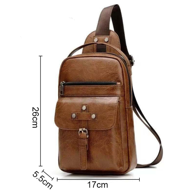 Universal Fashion Casual Outdoor Men Shoulder Messenger Bags Retro Men Waist Bag, Size: S (26cm x 17cm x 5.5cm)(Brown)