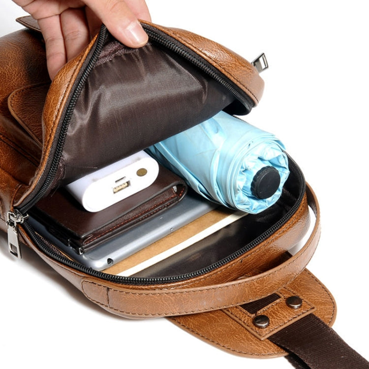 Universal Fashion Casual Outdoor Men Shoulder Messenger Bags Retro Men Waist Bag, Size: S (26cm x 17cm x 5.5cm)(Brown)