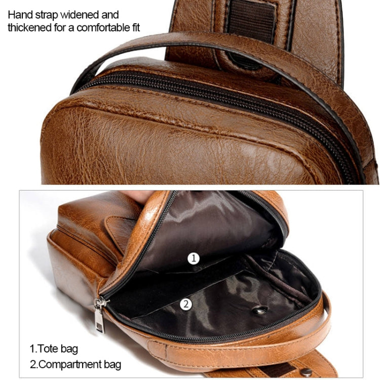 Universal Fashion Casual Outdoor Men Shoulder Messenger Bags Retro Men Waist Bag, Size: S (26cm x 17cm x 5.5cm)(Brown)