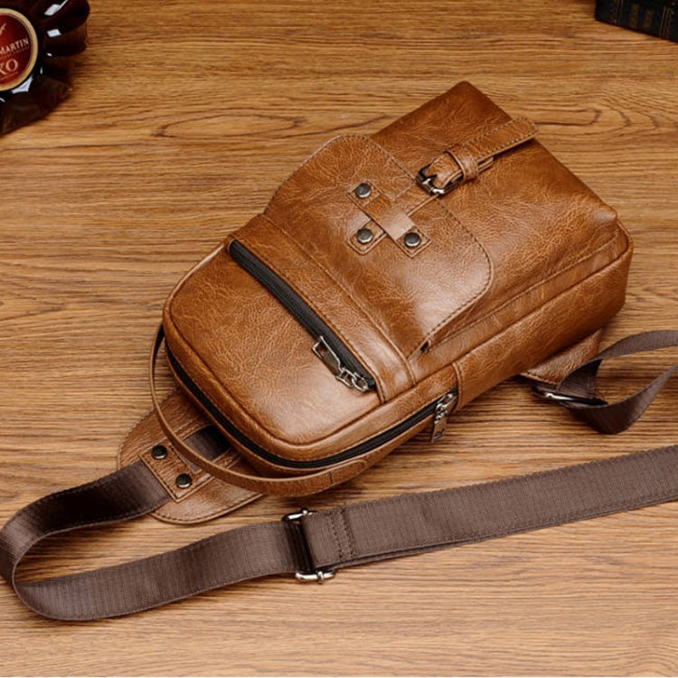Universal Fashion Casual Outdoor Men Shoulder Messenger Bags Retro Men Waist Bag, Size: S (26cm x 17cm x 5.5cm)(Brown)