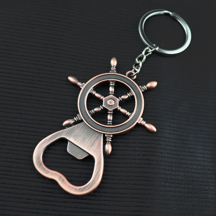 5 PCS Multi-functional Key Chain Rudder Bottle Opener ,Size:8x5.5cm