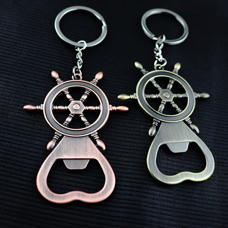 5 PCS Multi-functional Key Chain Rudder Bottle Opener ,Size:8x5.5cm