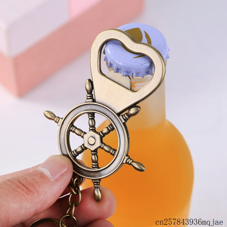 5 PCS Multi-functional Key Chain Rudder Bottle Opener ,Size:8x5.5cm