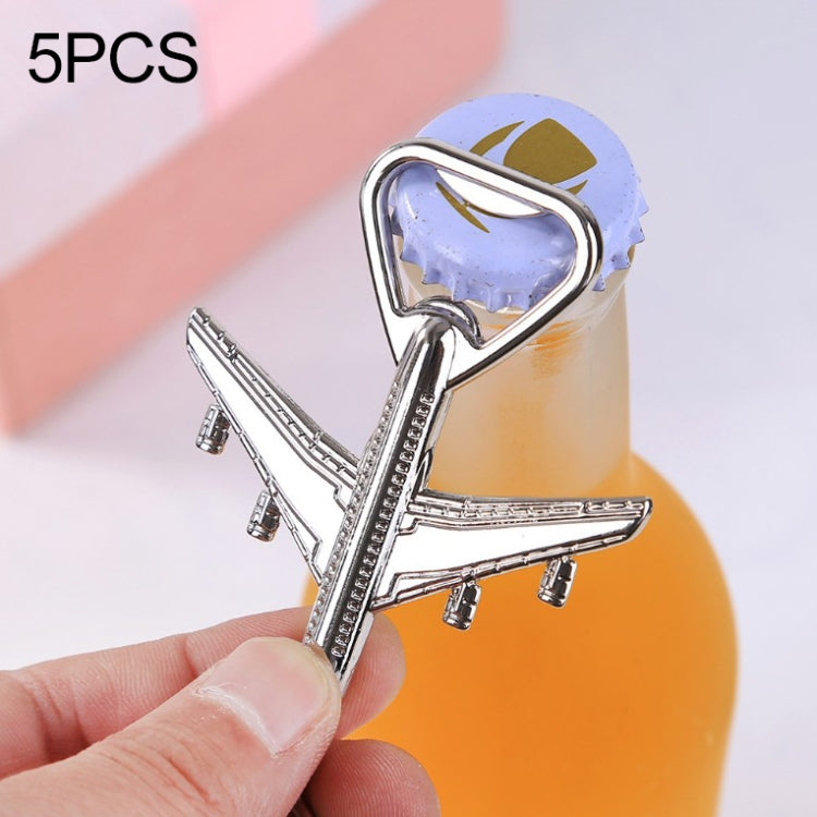 5 PCS Multi-function Aircraft Bottle Opener Key Chain Car Key Pendant, Size: 7x6cm