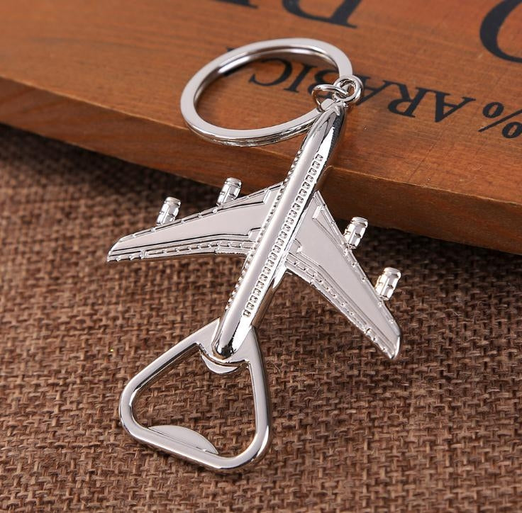 5 PCS Multi-function Aircraft Bottle Opener Key Chain Car Key Pendant, Size: 7x6cm