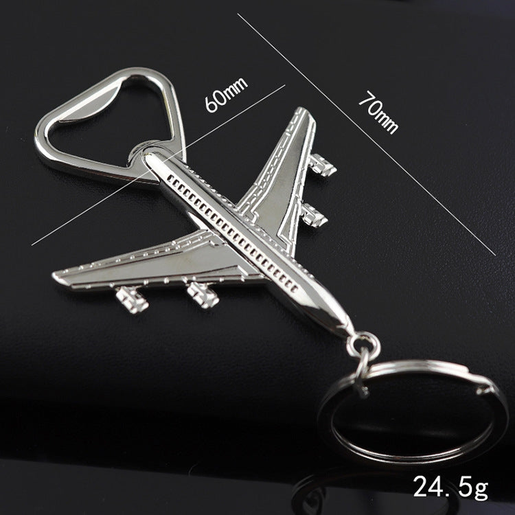 5 PCS Multi-function Aircraft Bottle Opener Key Chain Car Key Pendant, Size: 7x6cm