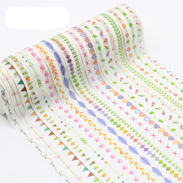 19 PCS 10m Creative Hand Tear Hand Painted Pattern Decorative Tape