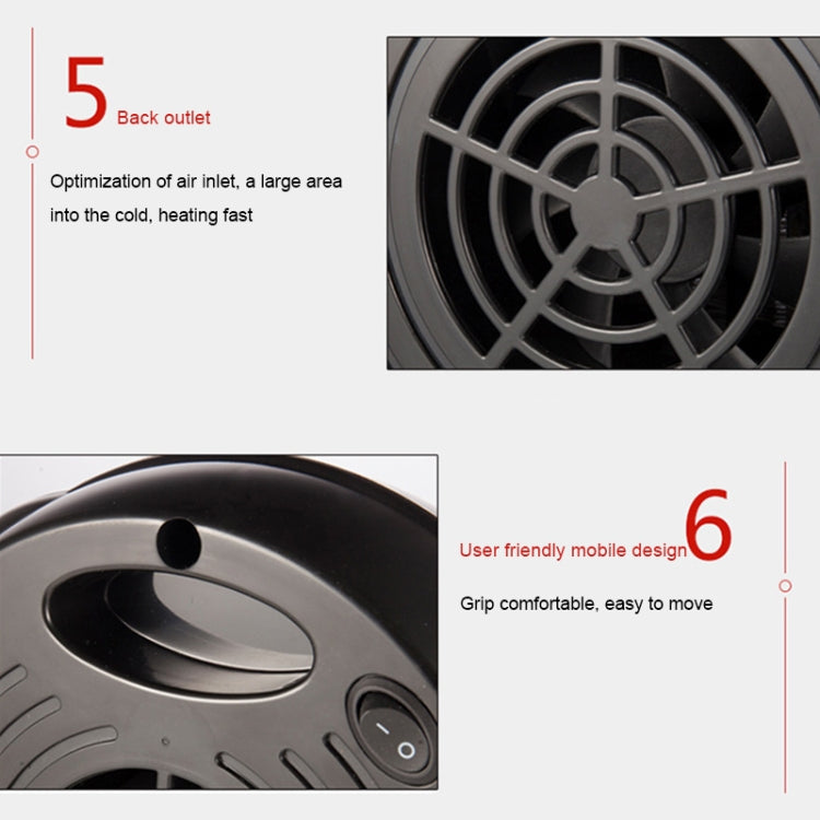 500W Mini Portable Desktop Handy Air Heater Warm Fan Blower Heater Radiator Warmer for Dormitory, Office, Home, AC