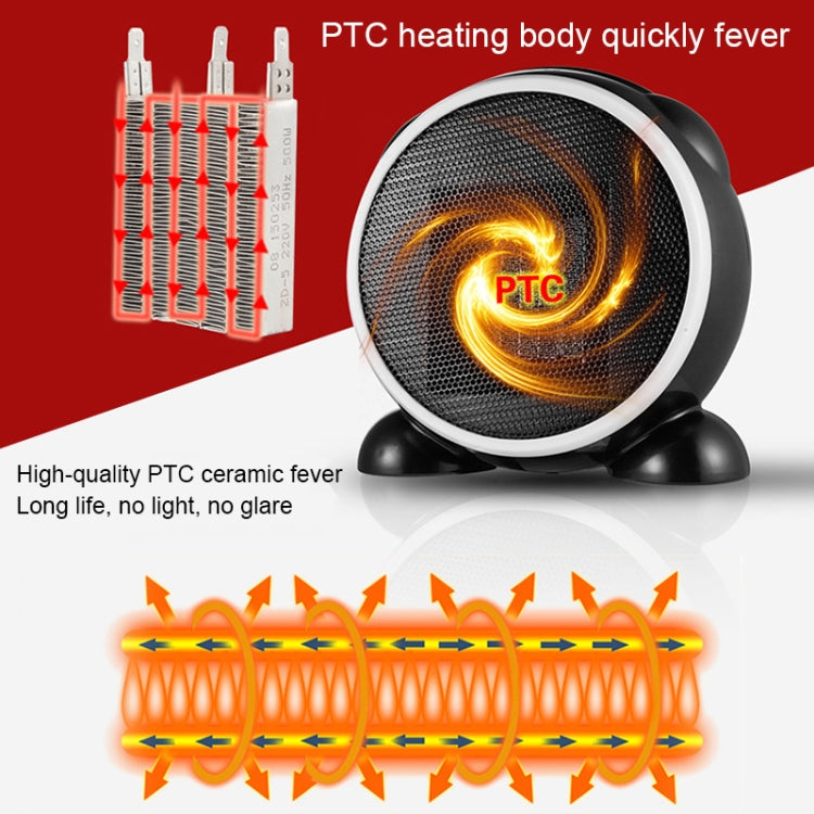 500W Mini Portable Desktop Handy Air Heater Warm Fan Blower Heater Radiator Warmer for Dormitory, Office, Home, AC