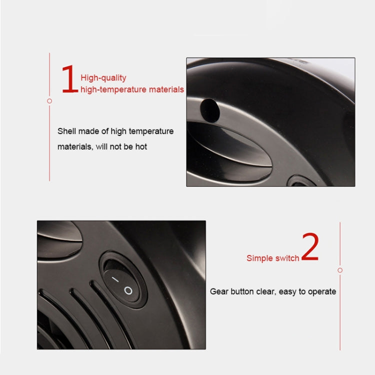 500W Mini Portable Desktop Handy Air Heater Warm Fan Blower Heater Radiator Warmer for Dormitory, Office, Home, AC