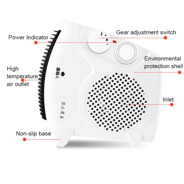 500-1000W Energy-saving Electric Fast Heating Warm Hand Small Air Conditioner Fan Heater with Three Gear for Office, Home, AC 220V US Plug
