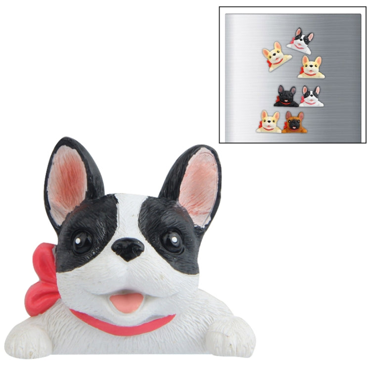 2 PCS Home Decoration Originality French Bulldog Tie 3D Fridge Paste, NO Magnetic
