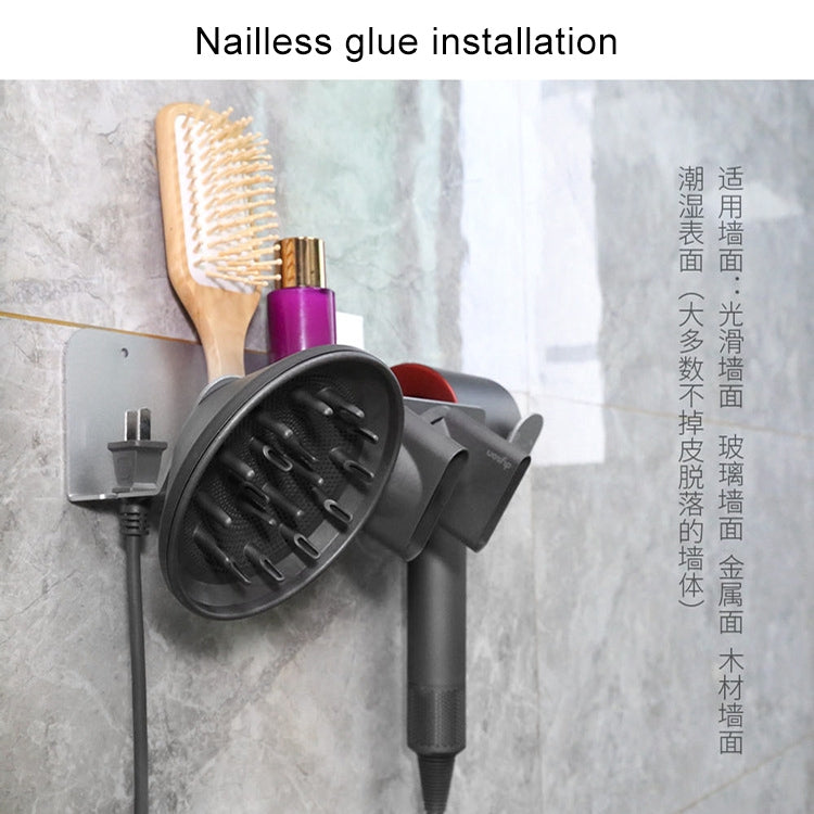 Metal Hair Dryer Holder Wall Mount Hanging Rack Organizer Hook Spiral Bathroom Bracket for Dyson