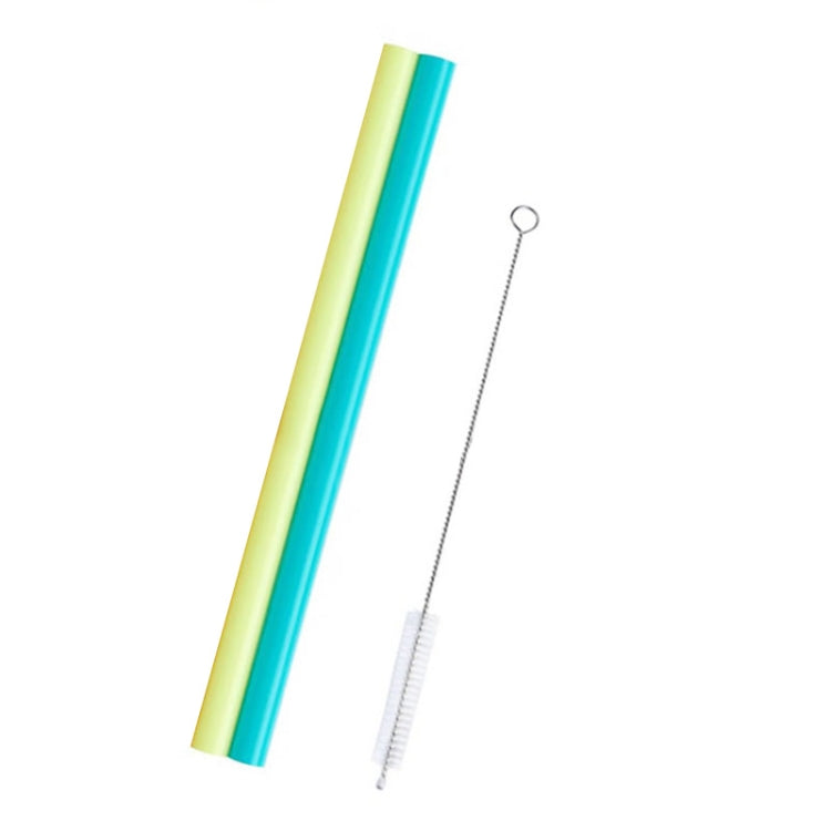 2 PCS Food Grade Silicone Straws Cartoon Colorful Drink Tools with 1 Brush, Straight Pipe, Length: 25cm, Outer Diameter: 11mm, Inner Diameter: 9mm, Random Color Delivery