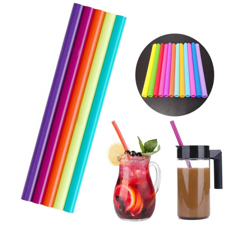 5 PCS Food Grade Silicone Straws Cartoon Colorful Drink Tools with 1 Brush, Straight Pipe, Length: 14cm, Outer Diameter: 10mm, Inner Diameter: 8.5mm, Random Color Delivery