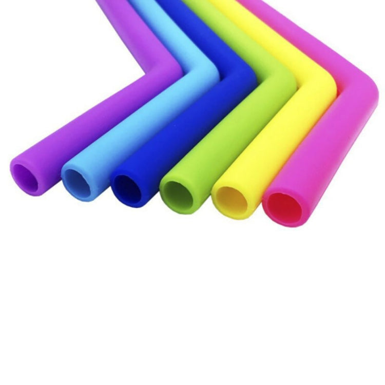 2 PCS Food Grade Silicone Straws Cartoon Colorful Drink Tools with 1 Brush, Crude Bend Pipe, Length: 25cm, Outer Diameter: 11mm, Inner Diameter: 9mm, Random Color Delivery