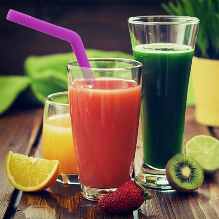 2 PCS Food Grade Silicone Straws Cartoon Colorful Drink Tools with 1 Brush, Crude Bend Pipe, Length: 25cm, Outer Diameter: 11mm, Inner Diameter: 9mm, Random Color Delivery