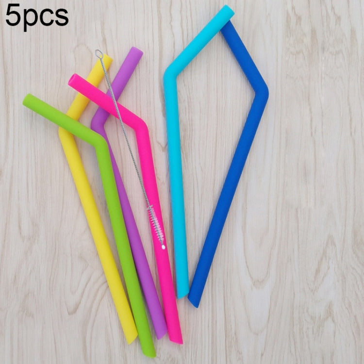 20 PCS Food Grade Silicone Straws Cartoon Colorful Drink Tools with 1 Brush, Crude Bend Pipe, Length: 25cm, Outer Diameter: 7.8mm, Inner Diameter: 5mm, Random Color Delivery