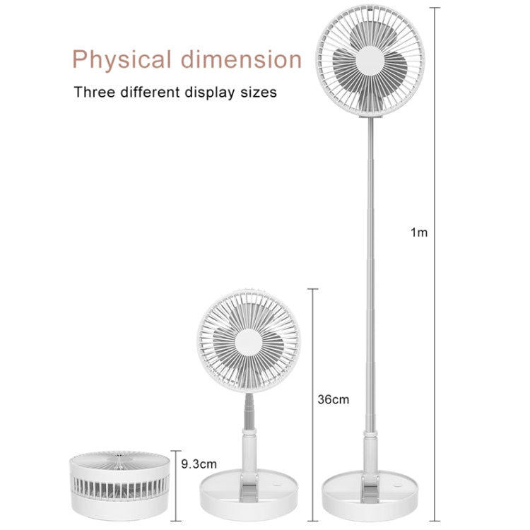 CYKE P9 USB Portable Folding Telescopic Vertical Desktop Integrated Multi-function Electric Fan, with 4 Speed Control