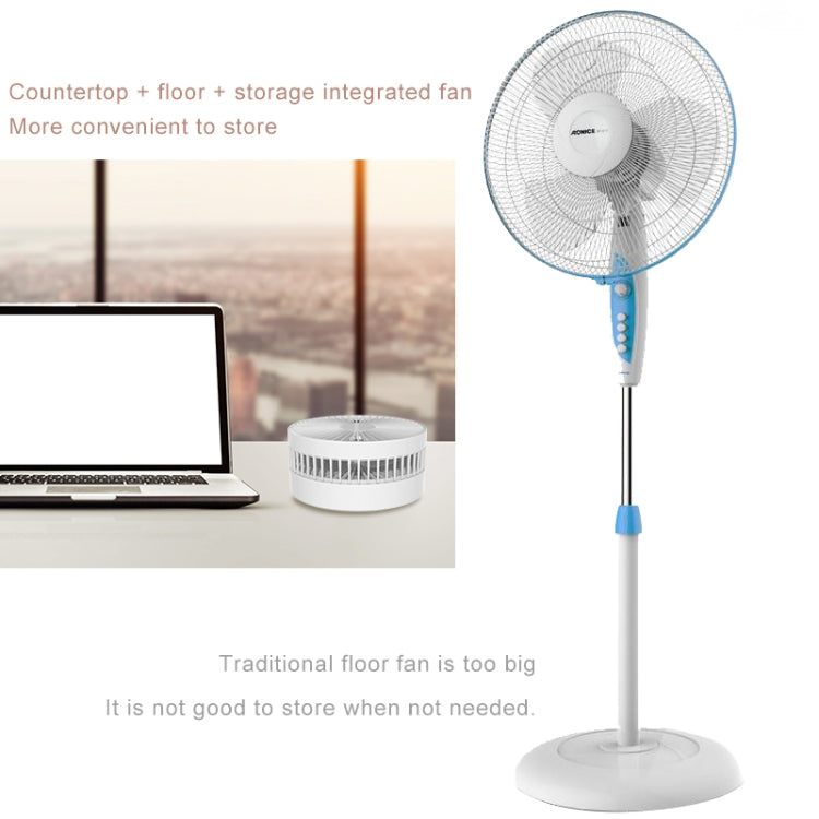 CYKE P9 USB Portable Folding Telescopic Vertical Desktop Integrated Multi-function Electric Fan, with 4 Speed Control