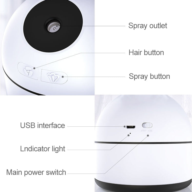 Qiwan Multi-function Portable Mini Spray Moisturizing Humidification USB Desktop Fan with 3 Speed Control (White)