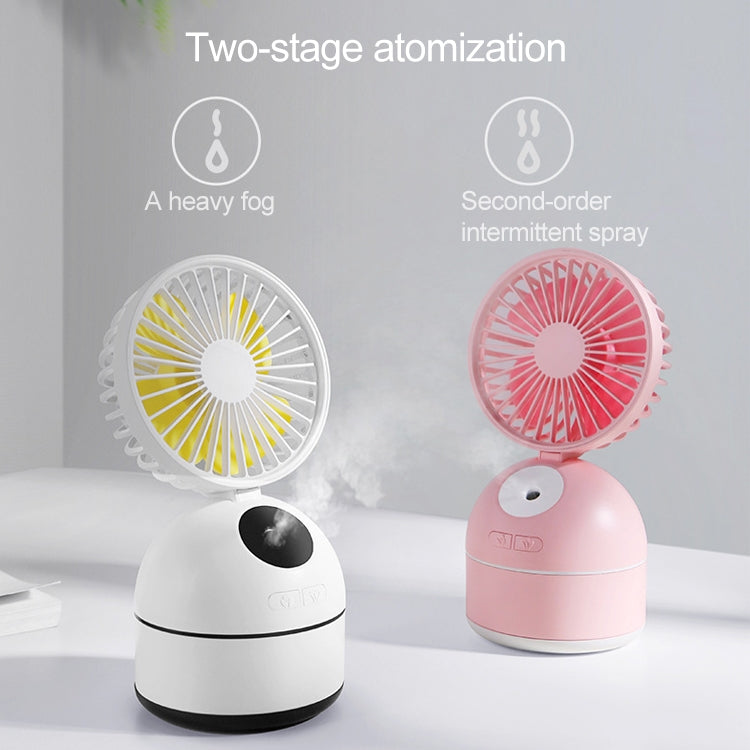 Qiwan Multi-function Portable Mini Spray Moisturizing Humidification USB Desktop Fan with 3 Speed Control (White)
