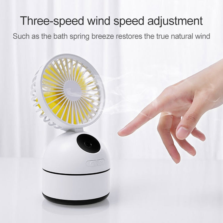 Qiwan Multi-function Portable Mini Spray Moisturizing Humidification USB Desktop Fan with 3 Speed Control (White)