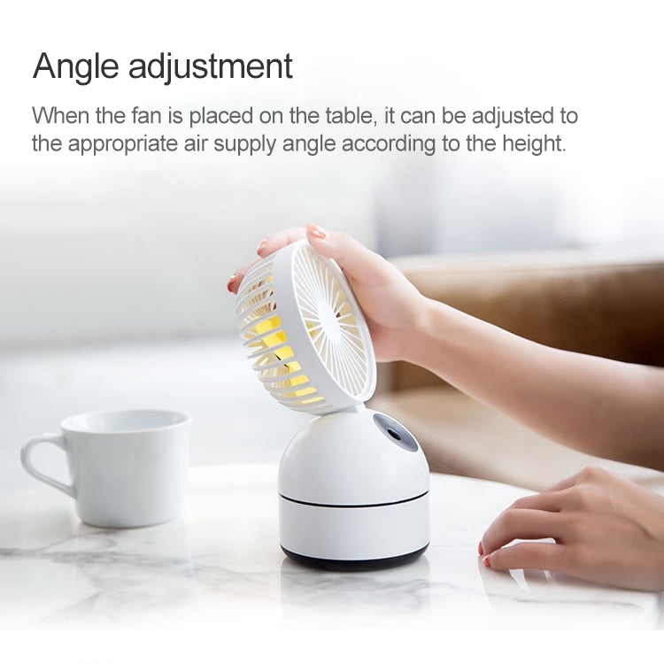 Qiwan Multi-function Portable Mini Spray Moisturizing Humidification USB Desktop Fan with 3 Speed Control (White)