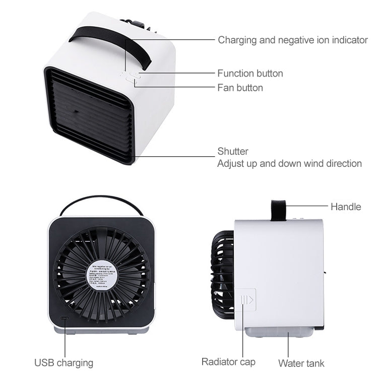 Mini Portable Household USB Anion Refrigeration Air Conditioning Fan Air Cooler